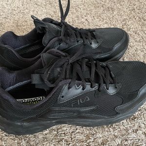 Fila Black Non Slip Work Shoes Size 10